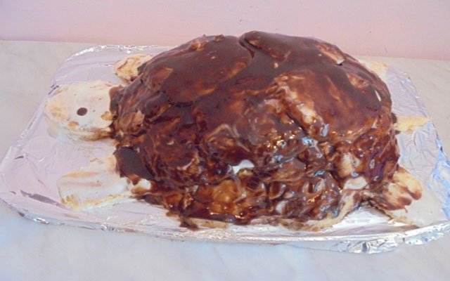  recepty prigotovleniya vkusnogo originalnogo prazdnichnogo torta cherepakha102 Рецепти приготування смачного оригінального святкового торта «Черепаха»