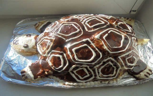  recepty prigotovleniya vkusnogo originalnogo prazdnichnogo torta cherepakha94 Рецепти приготування смачного оригінального святкового торта «Черепаха»