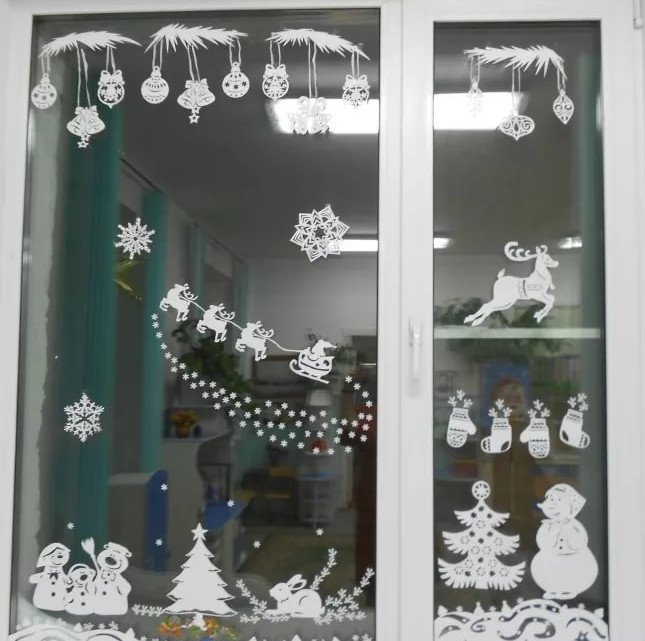 podborka idejj, kak ukrasit okna k novomu godu100 Підбірка ідей, як прикрасити вікна до Нового року