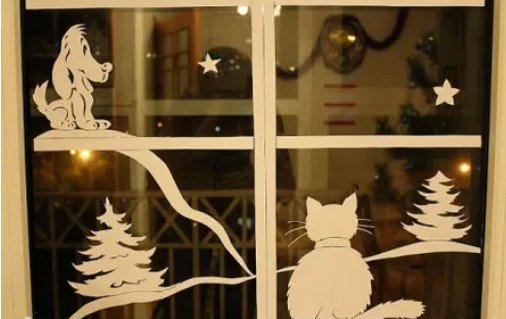 podborka idejj, kak ukrasit okna k novomu godu91 Підбірка ідей, як прикрасити вікна до Нового року