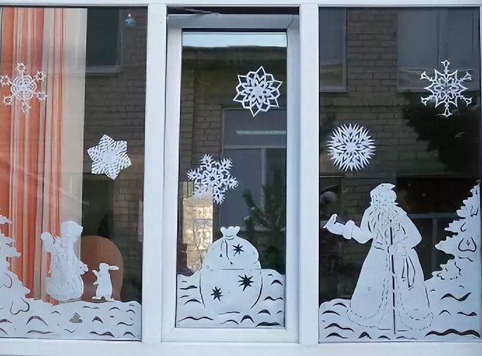 podborka idejj, kak ukrasit okna k novomu godu94 Підбірка ідей, як прикрасити вікна до Нового року