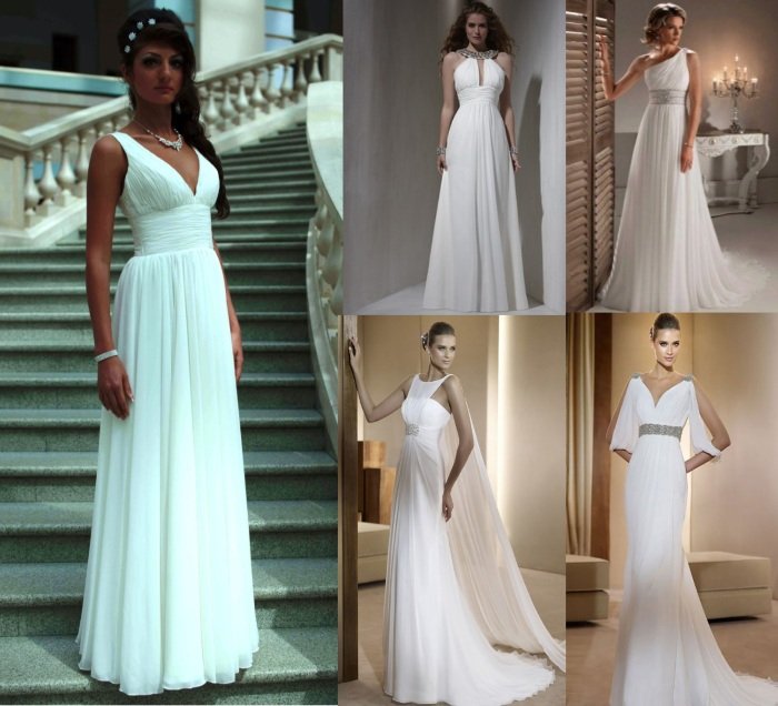 8b0e4d7ca24f4cb4d2933e4daf0f756a Весільні сукні у грецькому стилі для вагітних, повних дівчат, ніжних відтінків, з рукавами. Фото з цінами, каталог