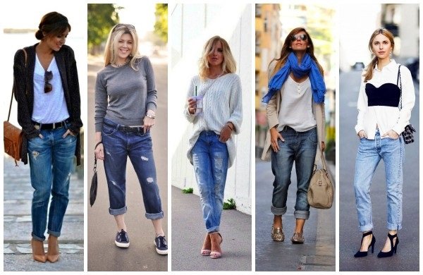 e37884242ae01c2e4c4a490625472c1c Сині жіночі джинси. З чим носити, фото: з високою посадкою, завищеною талією, рвані. Модні образи, ідеї