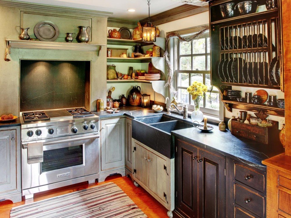  Кухня в стилі кантрі дизайн інтерєру улюбленого будинку в сільському стилі: вибір кухонного гарнітура, мийки