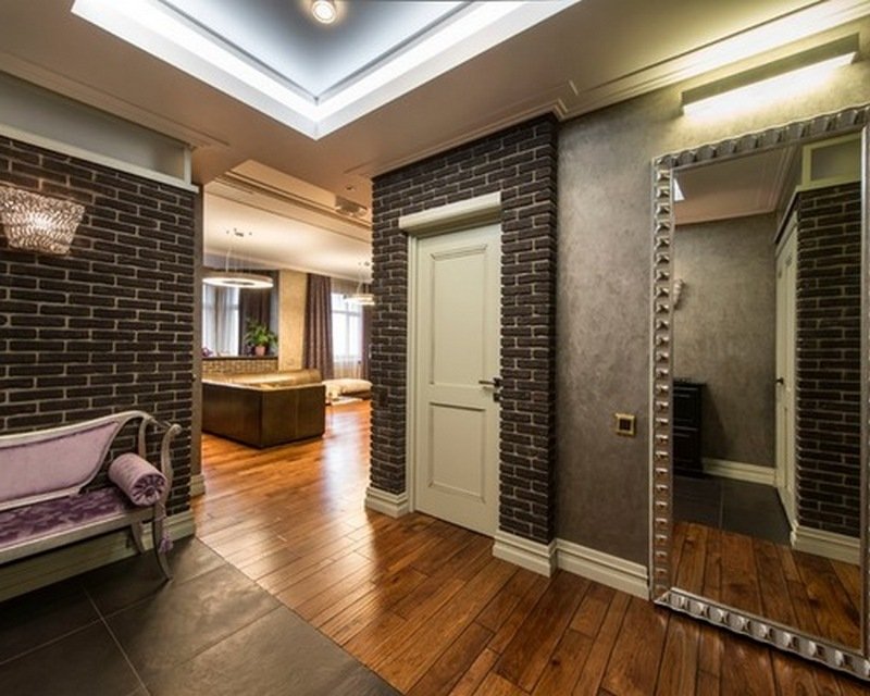 prikhozhaya v stile loft: kak oformit interer koridora s zerkalom i veshalkojj531 Передпокій в стилі лофт: як оформити інтерєр коридору з дзеркалом і вішалкою