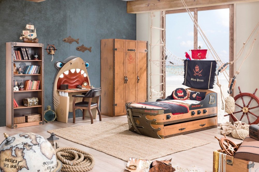 0de90307b3482dcaccba91cf44c23f11 Дитяча кімната в морському стилі: оформлення інтерєру спальні своїми руками