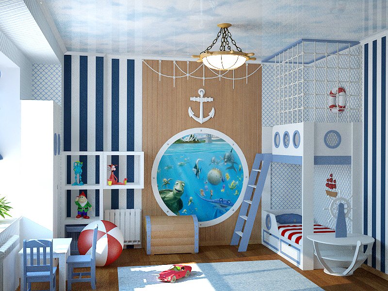 23f3cf9f547297420ef7d4b010798979 Дитяча кімната в морському стилі: оформлення інтерєру спальні своїми руками