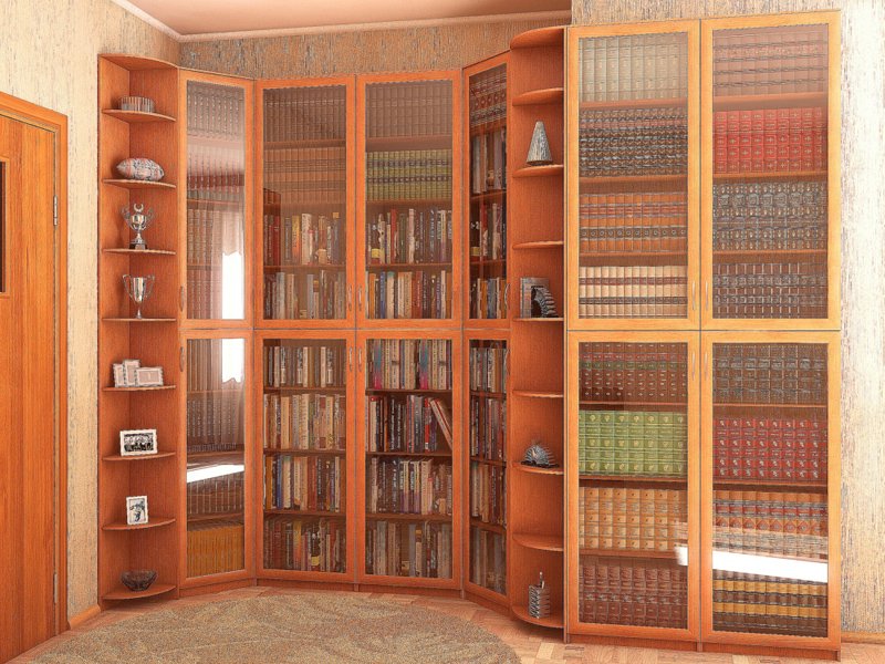 944c3884f58f64cc81978683ff3c81bc Книжкова шафа зі скляними дверцятами: різновиди дверей і критерії вибору відповідної моделі шафи для книг, варіанти розміщення в кімнаті