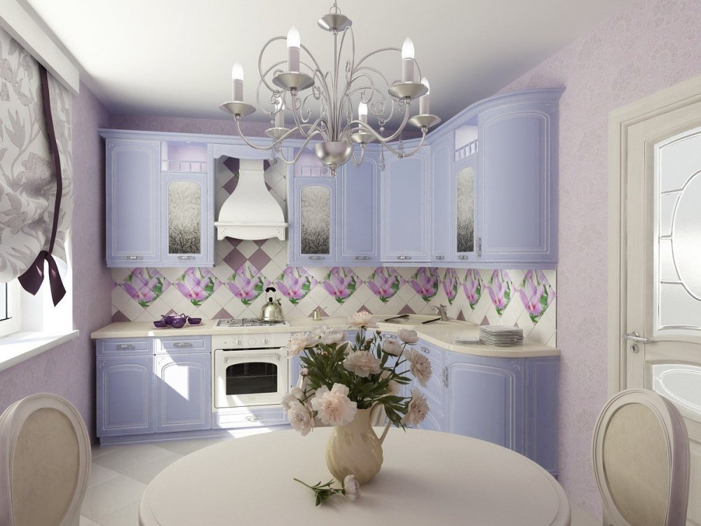 bce87a79d15fc95d6796bcc9dd7e13f5 Кухня в бузкових тонах: фіолетовий колір в інтерєрі, варіанти поєднання світлих і темних відтінків для стін та фасадів