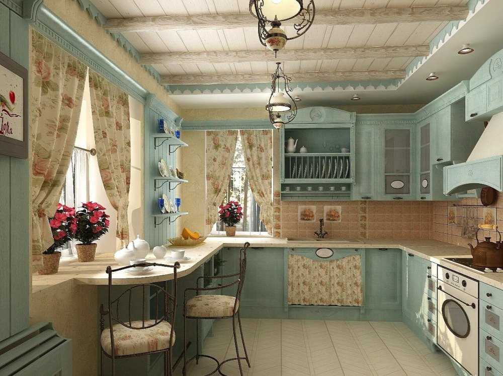 dfbcc10e2467f021a739e320e107fc47 Штори в стилі прованс: оформлення вікон в кухні, кімнаті, дизайн інтерєру, колір, візерунки і вибір тканини на шторки