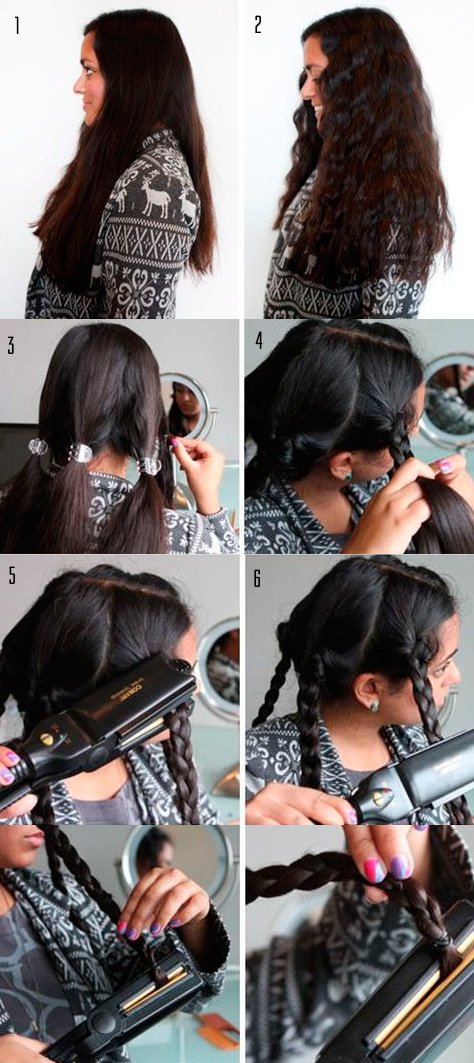e70a874f85f8d02ef603a3a768ef180f Як завити волосся праскою. Професійна укладка на середні і довгі волосся. Фото