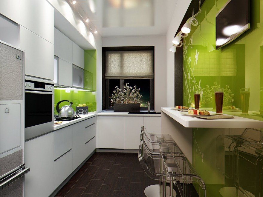 fcc4a72f6acfeb081f2465f9d065648f Дизайн вузької кухні: як оформити кухонний інтерєр витягнутої планування в квартирі або будинку