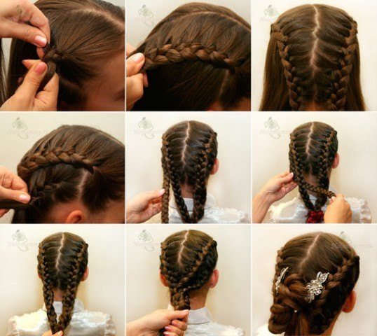 d1e2828d6bb3b86728937c82d46c5b4d Швидкі і красиві зачіски для дівчаток на середні, довгі волосся. Фото