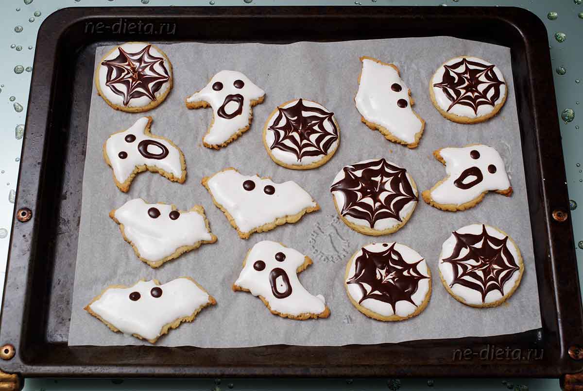 046a79186f96d1916fc2d85ea9afcd2f Як приготувати печиво на Хелловін своїми руками — рецепт печива у формі павутинок і різних персонажів з покроковими фото