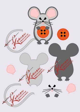 krysa  mysh  simvol 2020 goda iz fetra s vykrojjkami565 Щур (миша) символ 2020 року з фетру з викрійками