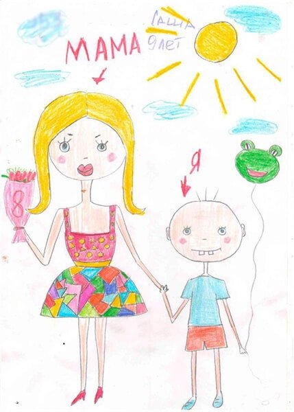 detskie risunki na den materi: vyrazhaem svoyu lyubov k mame na bumage212 Дитячі малюнки на день матері: виражаємо свою любов до мами на папері