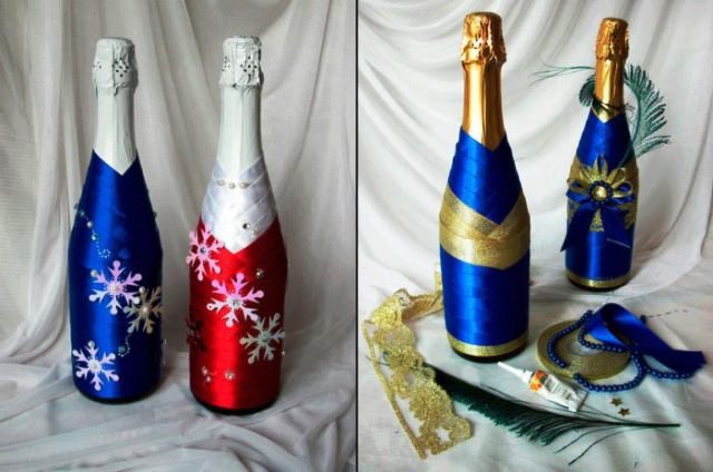 luchshie idei dekora butylki shampanskogo na novyjj god 2020107 Кращі ідеї декору пляшки шампанського на Новий рік своїми руками