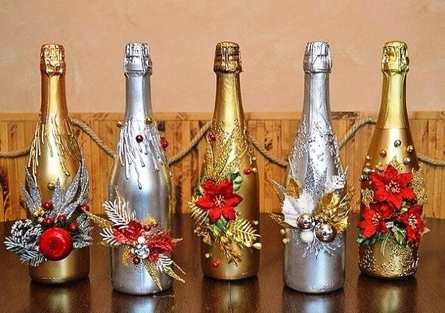 luchshie idei dekora butylki shampanskogo na novyjj god 2020124 Кращі ідеї декору пляшки шампанського на Новий рік своїми руками