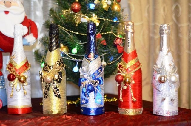 luchshie idei dekora butylki shampanskogo na novyjj god 2020125 Кращі ідеї декору пляшки шампанського на Новий рік своїми руками