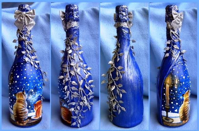 luchshie idei dekora butylki shampanskogo na novyjj god 2020126 Кращі ідеї декору пляшки шампанського на Новий рік своїми руками