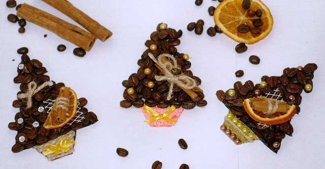 novogodnie podelki iz kofejjnykh zeren na 2020 god krysy: instrukcii s foto140 Новорічні вироби з кавових зерен на 2021 рік: інструкції з фото