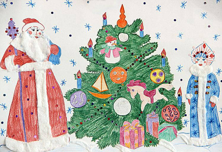 risunki na novogodnyuyu tematiku: chto narisovat na novyjj god262 Малюнки на новорічну тематику: що намалювати на Новий рік