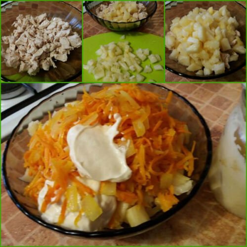 salaty s kuricejj i ananasami – prostye i ochen vkusnye recepty12 Салати з куркою і ананасами – прості та смачні рецепти