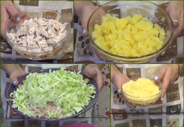 salaty s kuricejj i ananasami – prostye i ochen vkusnye recepty38 Салати з куркою і ананасами – прості та смачні рецепти