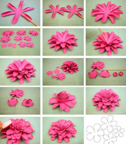 b38d8e4b785b465082f9a7ce93fb03e5 Квіти з паперу — схеми і шаблони для створення паперових квітів
