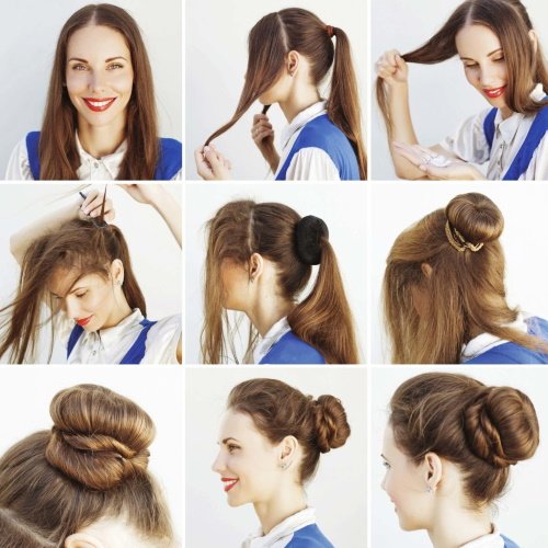 cf00b3d885878b88f8558a7c696216d6 Офісні зачіски на середні волосся, довгі, короткі. Фото на кожен день своїми руками для жінок